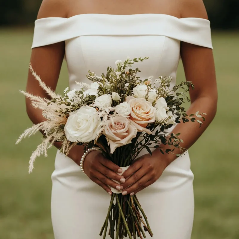 Boho Wedding Bouquets Ivory Blush Garden