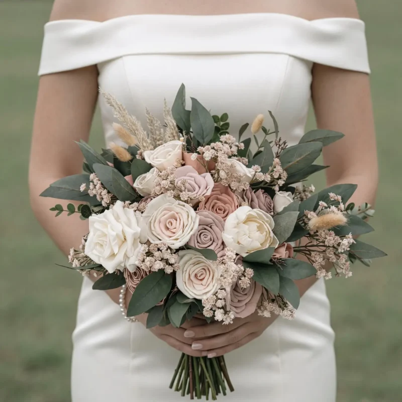 Boho Wedding Bouquets Blush Sage
