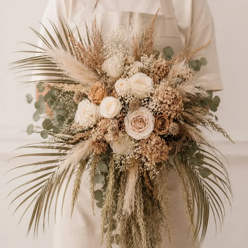 Boho Wedding Bouquets Pampas Dune