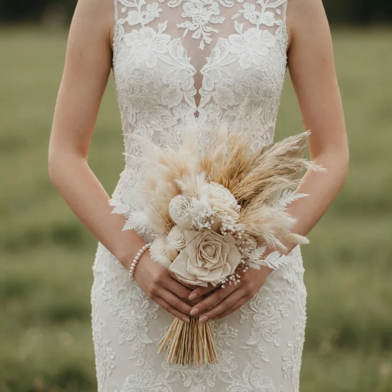 Boho Wedding Bouquets Ivory Prairie Rose