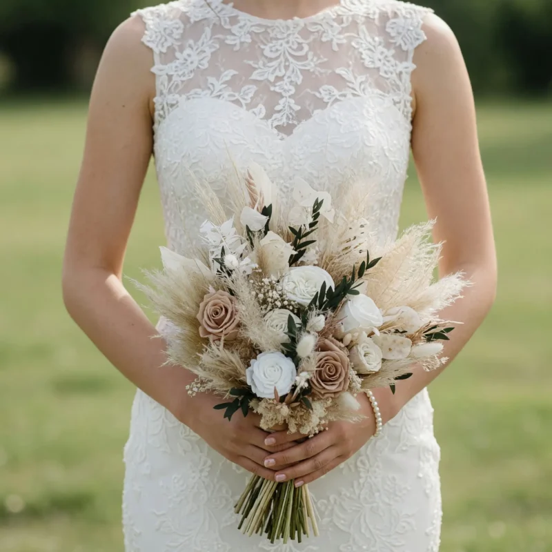 Boho Wedding Bouquets Ivory Meadow Drift