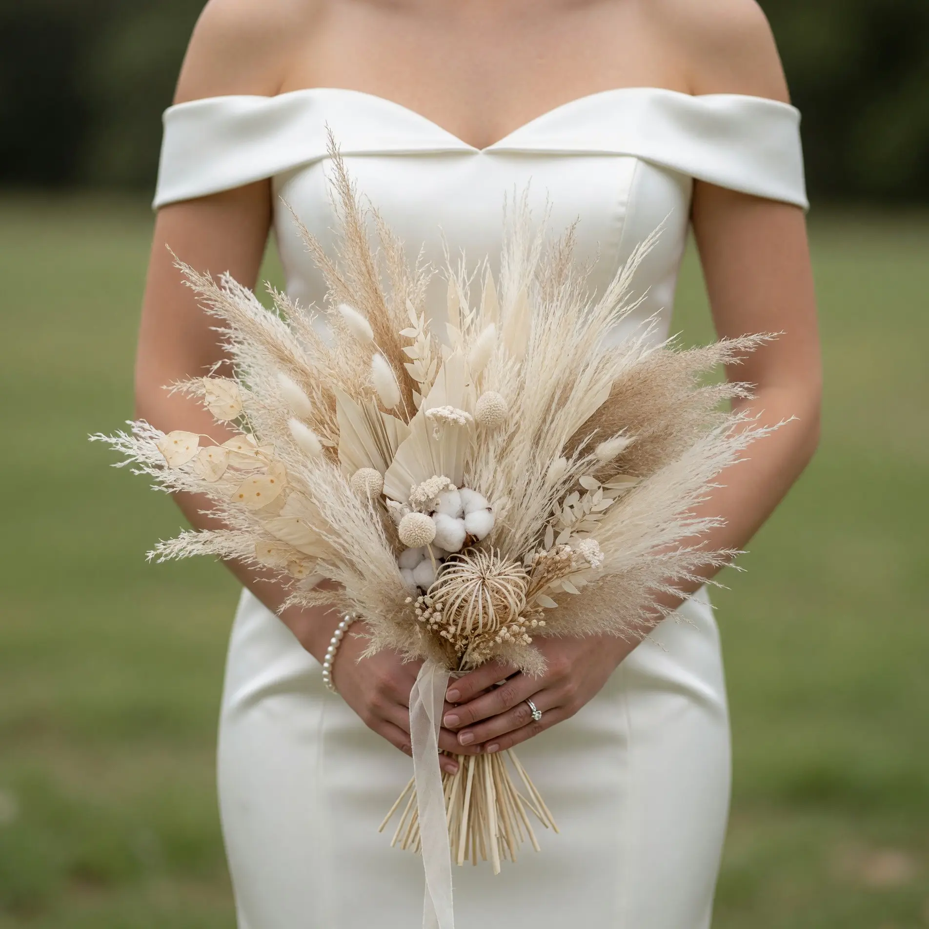 Boho Wedding Bouquets Ivory Cotton Dune
