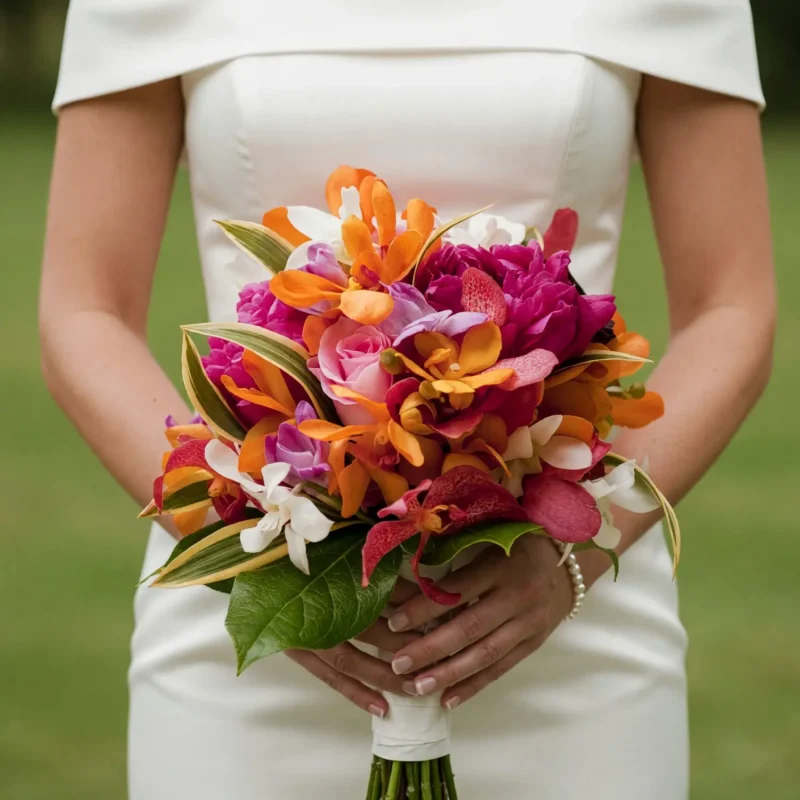 Tropical Wedding Bouquets Orchid Sunset