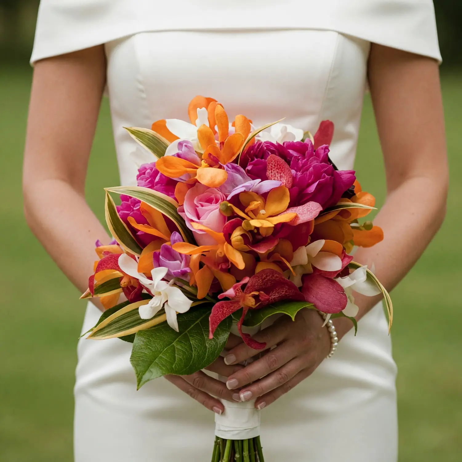 Tropical Wedding Bouquets Orchid Sunset Bridal Flowers