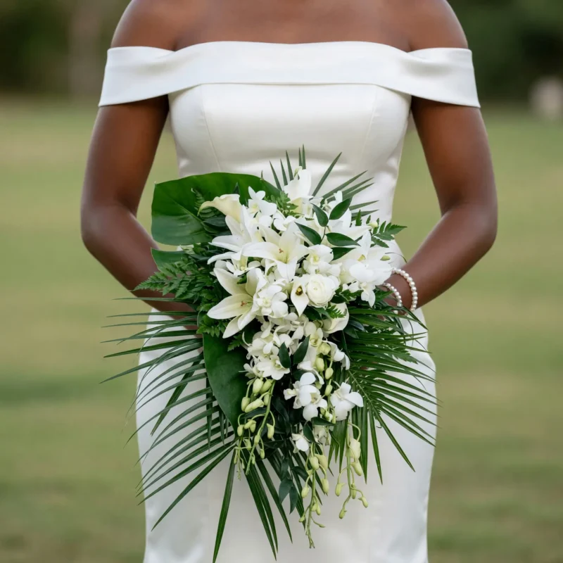 Tropical Wedding Bouquets Ivory Cascade