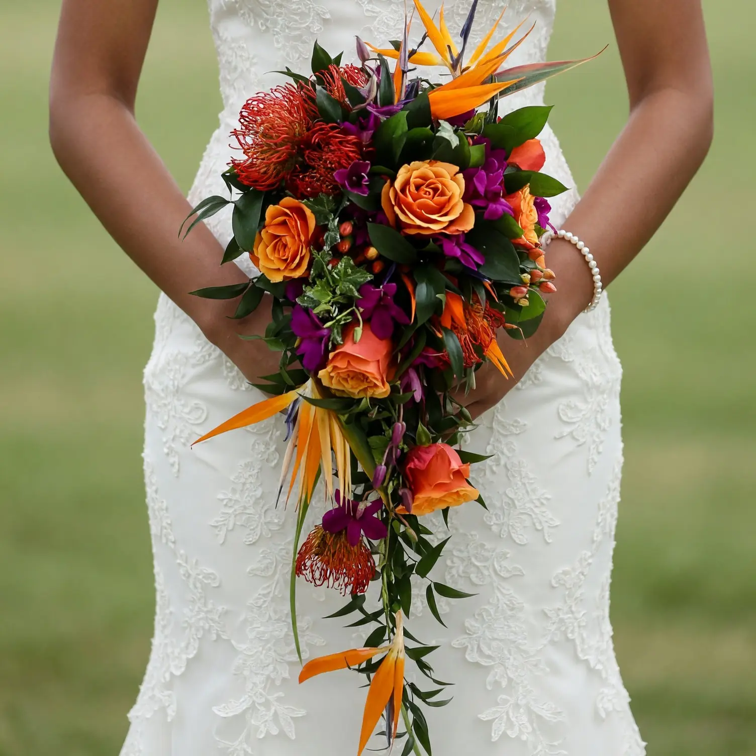 Tropical Wedding Bouquets Firebird Cascade Bridal Flowers