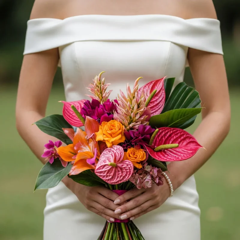 Tropical Wedding Bouquets Ruby Sunset
