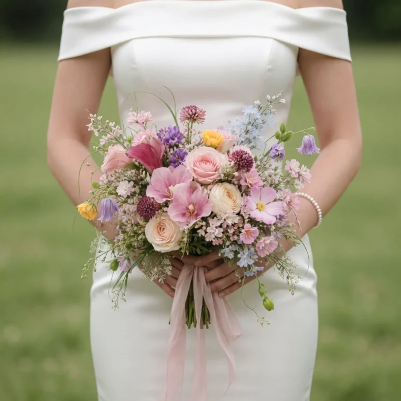 Dried Flower Wedding Bouquets Blush Meadow
