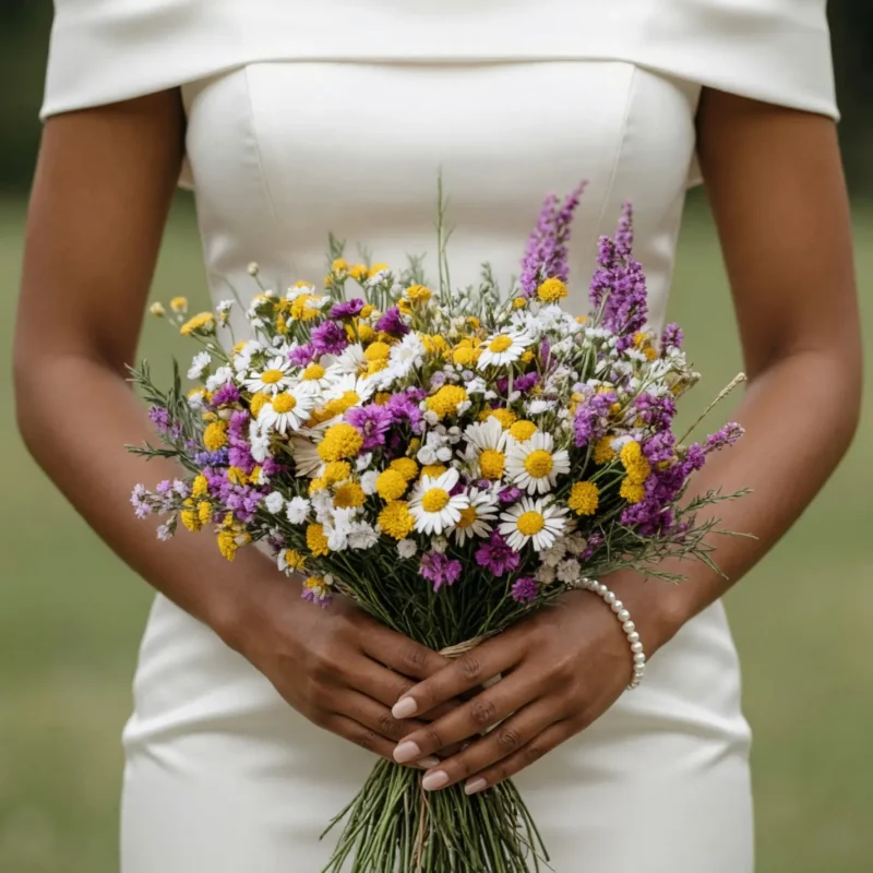 Dried Flower Wedding Bouquets Golden Lavender