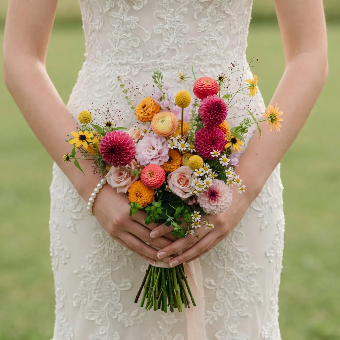 Dried Flower Wedding Bouquets Meadow Fiesta