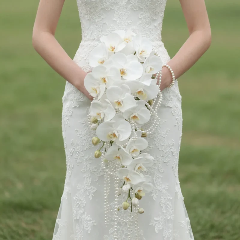 Luxury Wedding Bouquets Pearl Orchid Cascade